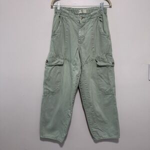 We The Free People Green Baggy Relaxed Fit Cargo Pants Size Small